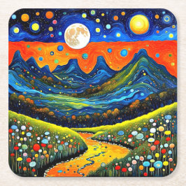 Moonlit Mountain Meadow 5 Kartonnen Onderzetters