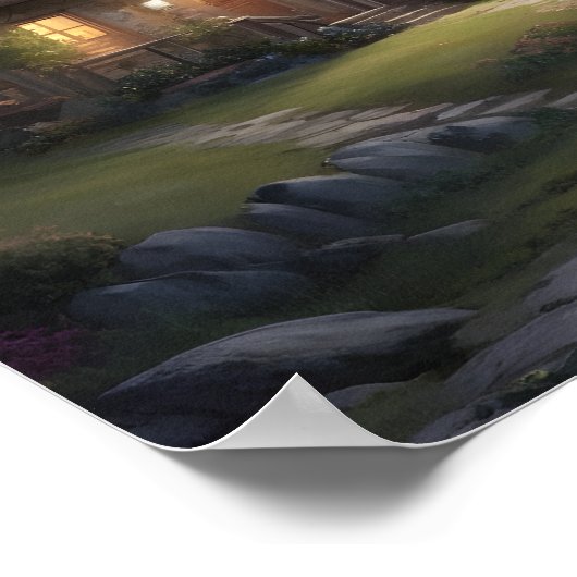 Moonlit Mountain Retreat Poster (Hoek)