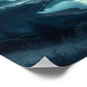 Moonlit Mountain River onder de sterren Poster (Hoek)