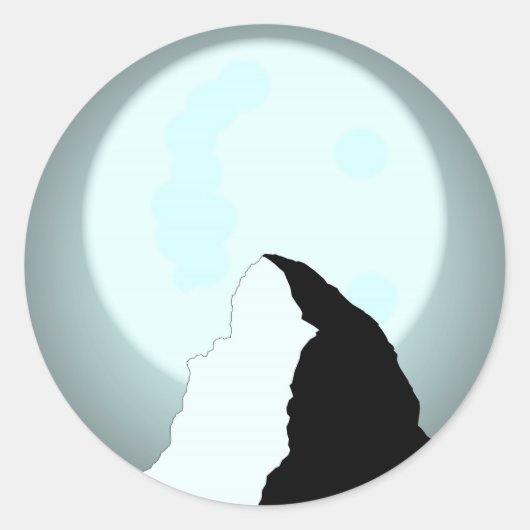 Moonlit Mountain Ronde Sticker (Voorkant)