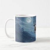 Moonlit Mountain Santa Reindeer Sleigh Christmas Koffiemok (Links)