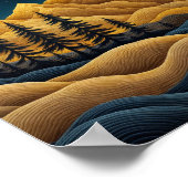 Moonlit Mountains en het dennenbos Poster (Hoek)