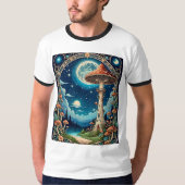 Moonlit Mushroom Forest Fantasy T-shirt (Voorkant)