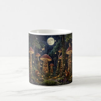 Moonlit Mushroom Library Fantasy Art Koffiemok