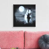 Moonlit Mystieke Hengst Shaman Wrapped Canvas (Insitu (Woonkamer))