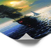 Moonlit nacht op Capri door Ivan Aivazovsky Poster (Hoek)