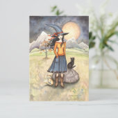 Moonlit Night Halloween Briefkaart (Staand voorkant)