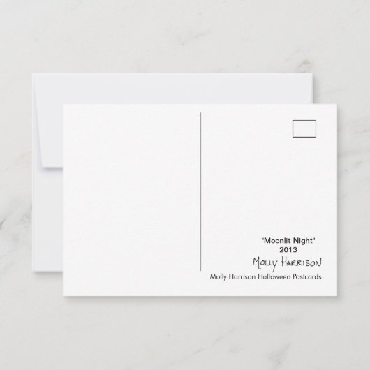 Moonlit Night Halloween Briefkaart (Achterkant)
