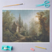 Moonlit Night over Country Chapel and Horse Riders Tissuepapier (Craft)