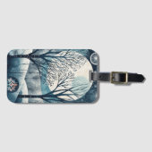 Moonlit Nordic Forest, aanpasbaar Bagagelabel (Voorkant (horizontaal))