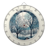Moonlit Nordic Forest, aanpasbaar Dartbord (Voorkant)