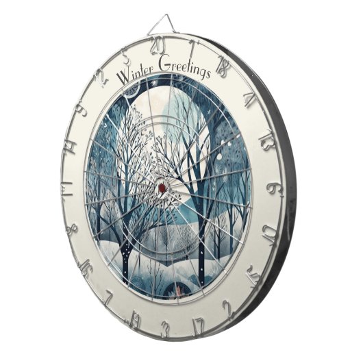 Moonlit Nordic Forest, aanpasbaar Dartbord (Voorkant Rechts)