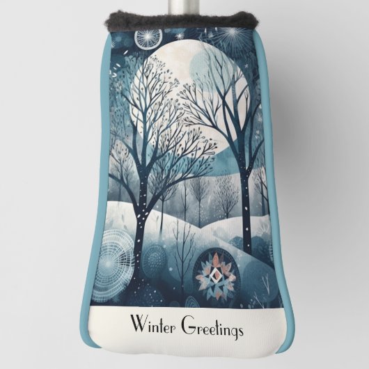 Moonlit Nordic Forest, aanpasbaar Golfheadcover (Draai 90)