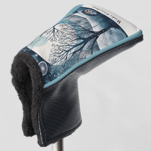 Moonlit Nordic Forest, aanpasbaar Golfheadcover (3/4 voorkant)
