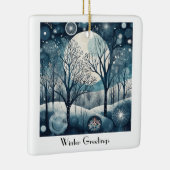 Moonlit Nordic Forest, aanpasbaar Keramisch Ornament (Rechts)