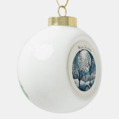 Moonlit Nordic Forest, aanpasbaar Keramische Bal Ornament (Links)