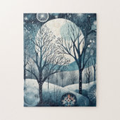 Moonlit Nordic Forest, aanpasbaar Legpuzzel (Verticaal)