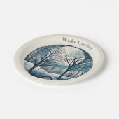 Moonlit Nordic Forest, aanpasbaar Papieren Bordje (Gekanteld)