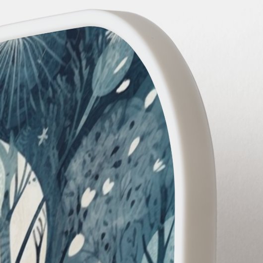 Moonlit Nordic Forest, aanpasbaar Pickleball Paddle (Links Detail)