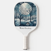 Moonlit Nordic Forest, aanpasbaar Pickleball Paddle (Achterkant)