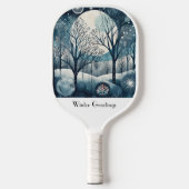 Moonlit Nordic Forest, aanpasbaar Pickleball Paddle (Voorkant)
