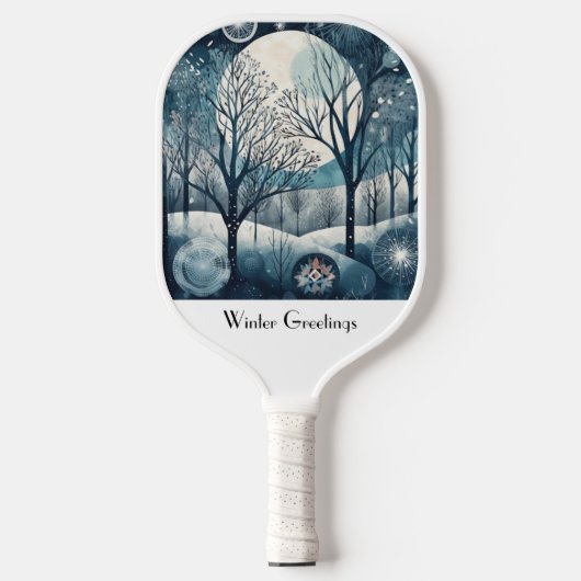 Moonlit Nordic Forest, aanpasbaar Pickleball Paddle (Voorkant)