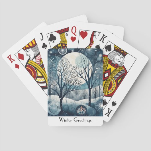 Moonlit Nordic Forest, aanpasbaar Pokerkaarten (Achterkant)