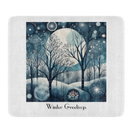 Moonlit Nordic Forest, aanpasbaar Snijplank