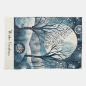 Moonlit Nordic Forest, aanpasbaar Theedoek (Horizontaal)