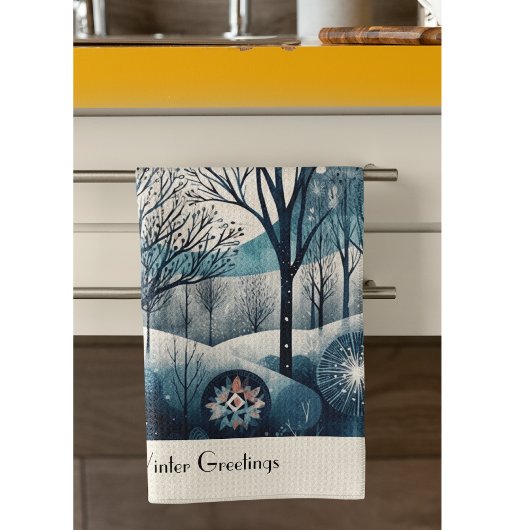 Moonlit Nordic Forest, aanpasbaar Theedoek