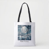 Moonlit Nordic Forest, aanpasbaar Tote Bag (Voorkant)
