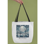 Moonlit Nordic Forest, aanpasbaar Tote Bag