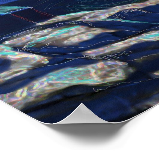 Moonlit Noubble Poster vuurtoren / Druk (Hoek)