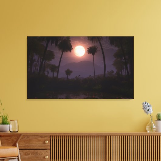 Moonlit Oasis (2012) Canvas Afdruk (Insitu (Woonkamer))