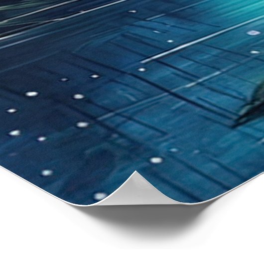 Moonlit Oasis: Bamboe beklede rivieroever Poster (Hoek)