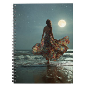 Moonlit Ocean Dream Sterrennacht Art Notitieboek