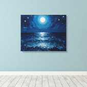 Moonlit Ocean Night Wrapped Canvas | kustzeeën (Insitu (Houten vloer))