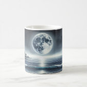 Moonlit Ocean Waves Celestial Night Sky Koffiemok (Center)
