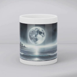 Moonlit Ocean Waves Celestial Night Sky Koffiemok