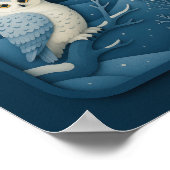 Moonlit Owl in Snowy Forest Poster (Hoek)