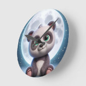 Moonlit Panda Dreams Ronde Klok (Hoek)
