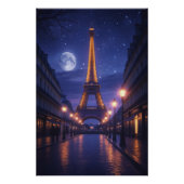 Moonlit Paris – Romantic Eiffel Tower Night Poster (Voorkant)