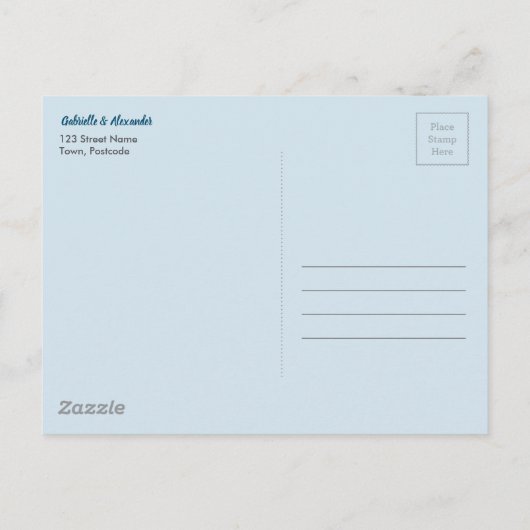 Moonlit Path Waterverf Wedding Sla de datum Aankondigingskaart (Achterkant)