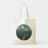 Moonlit Peaks: een nachtelijke wildernisscène Tote Bag (Achterkant)