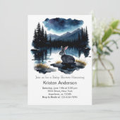 Moonlit Pines Adventure wacht op Baby shower Kaart (Staand voorkant)