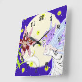 Moonlit Pixie Wall Clock Vierkante Klok (Hoek)