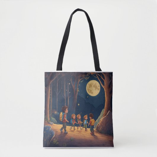 Moonlit Playtime Canvas tas (Voorkant)