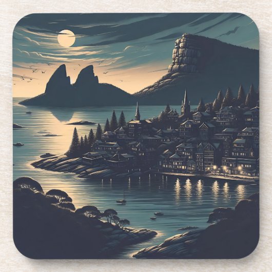 Moonlit Port Bier Onderzetter (Voorkant)