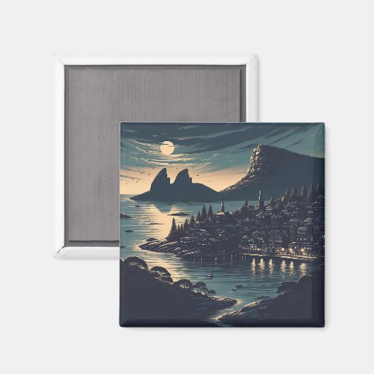 Moonlit Port Magneet (Voorkant / Achterkant)