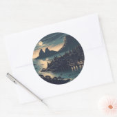 Moonlit Port Ronde Sticker (Envelop)